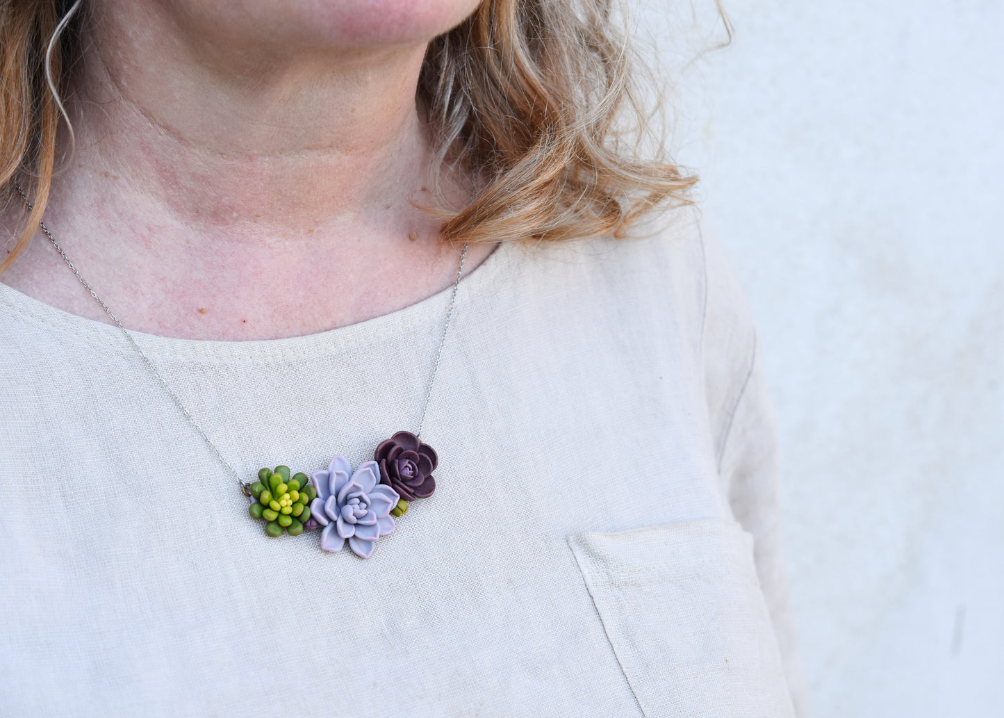 Succulent necklace | Amethyst