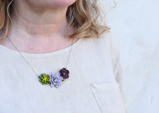 Succulent necklace | Amethyst
