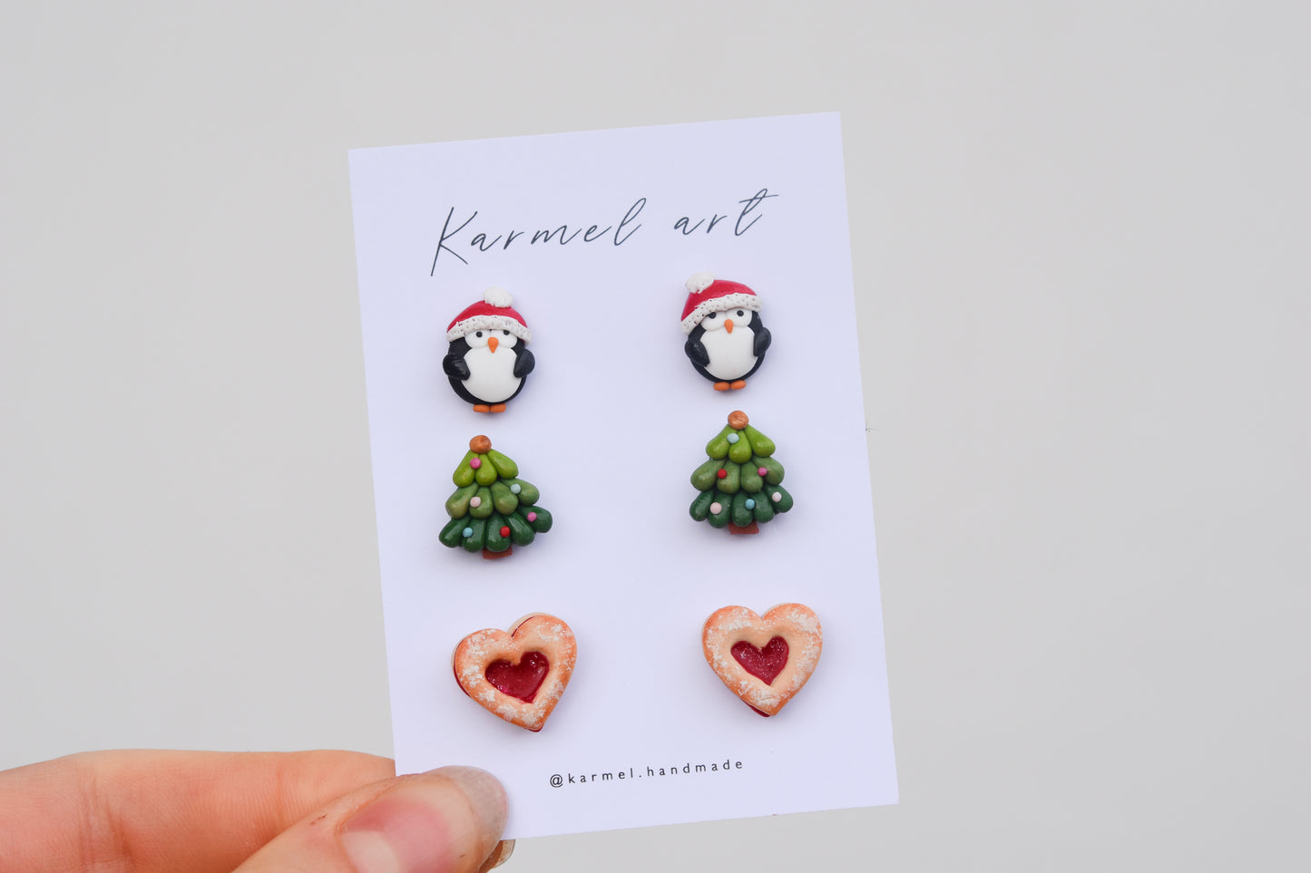Christmas Stud Set | Penguin & Cookies