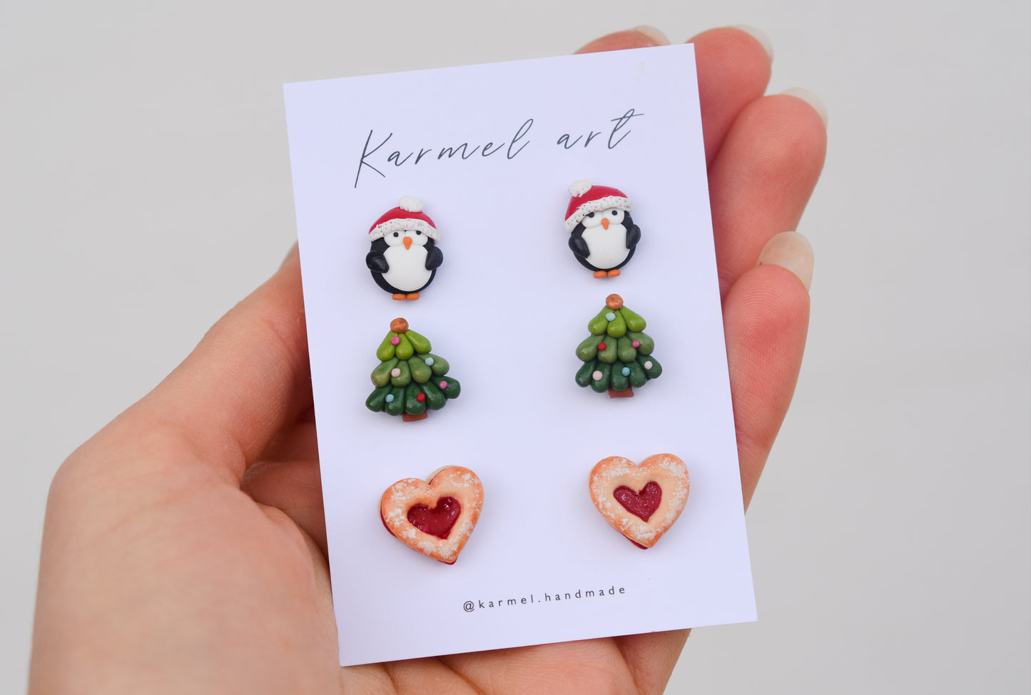 Christmas Stud Set | Penguin & Cookies