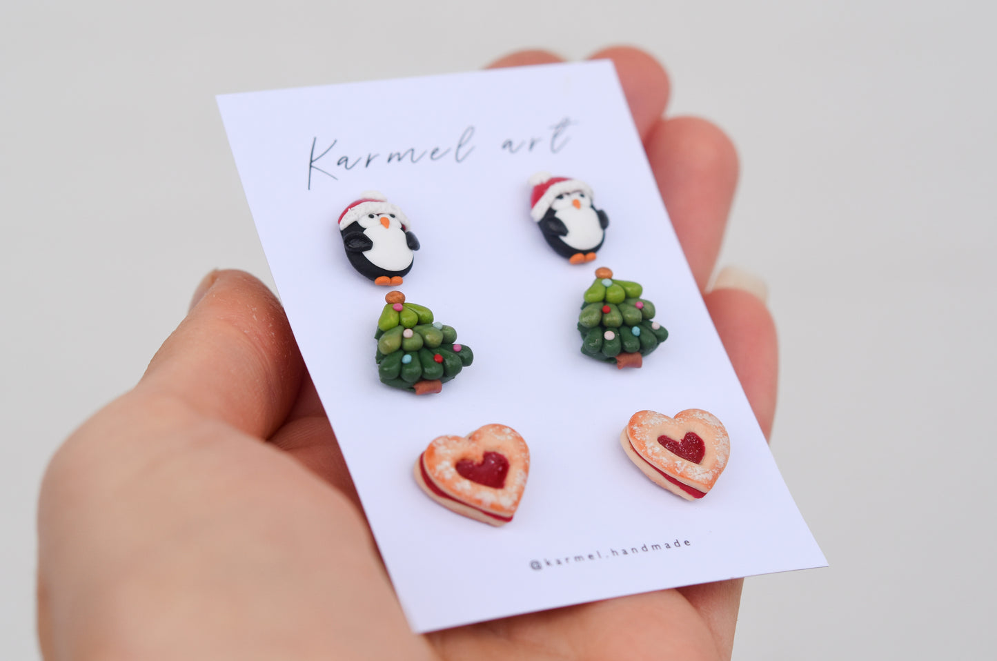 Christmas Stud Set | Penguin & Cookies