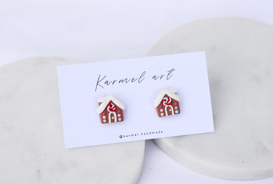 Christmas Earrings | Gingerbread House