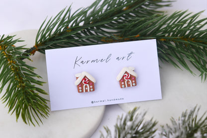 Christmas Earrings | Gingerbread House