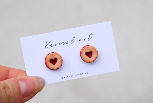 Linzer cookie Studs Earrings