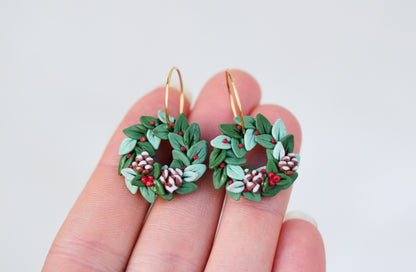 Christmas Earrings | Festive Wreath