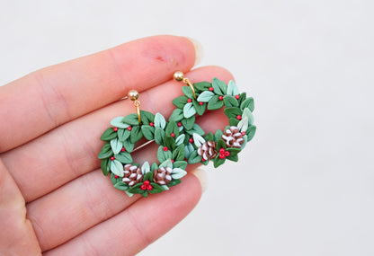 Christmas Earrings | Festive Wreath