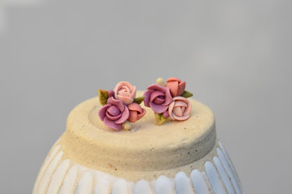 Garden Floral Studs | Dusty Rose