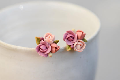 Garden Floral Studs | Dusty Rose