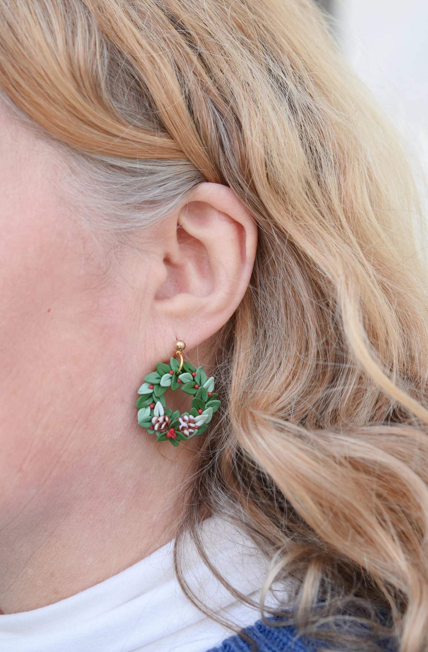Christmas Earrings | Festive Wreath